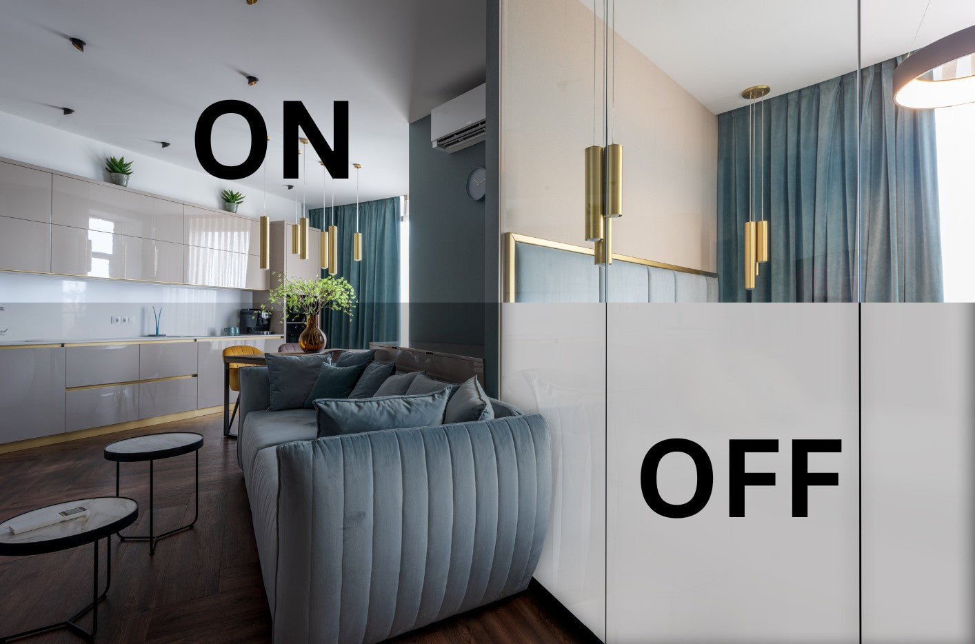 Switchable Smart Glass Triple Pane Picture Window